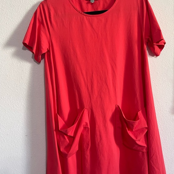 COS A-line Jersey Dress in signal red- size medium - Picture 3 of 7